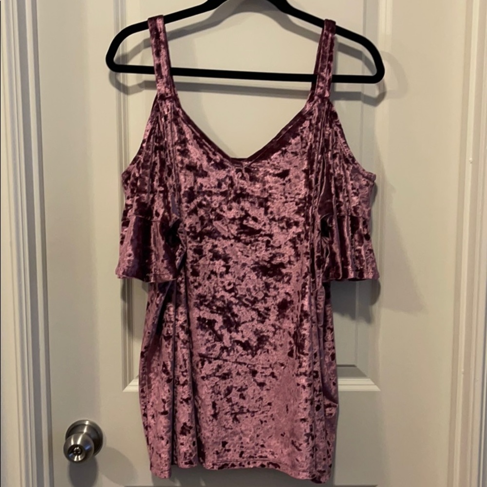 Torrid Purple Crushed Velvet Open Shoulder